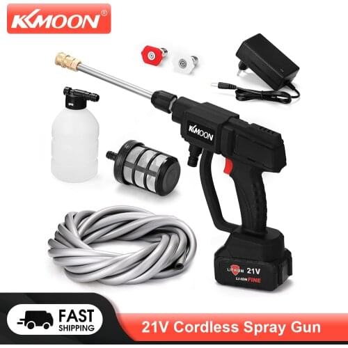 KKMOON 21V Cordless Spray Gun Portable Lithium Electric Car Washing Tools 4L/min Flows Garden Watering Agricultural Irrigation