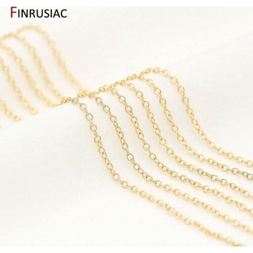 14k Real Gold Plated Chain For Jewelry Making 1.2mm 1.6mm 2.0mm Thin Chain Wholesale Handmade DIY Jewelry Findings