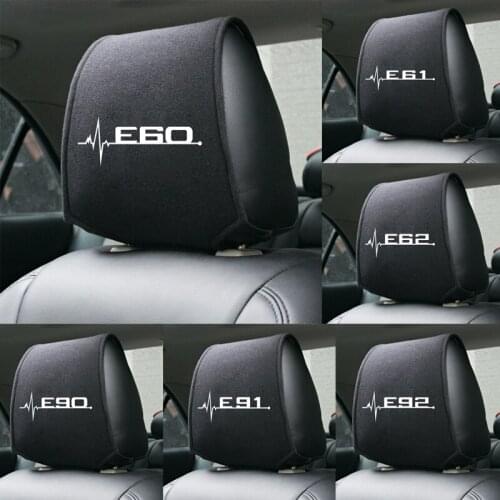 1PCS Hot car headrest cover fit for E28 E30 E34 E36 E39 E46 E60 BMW E61 E62 E90 E91 E92 Accessories Car Styling