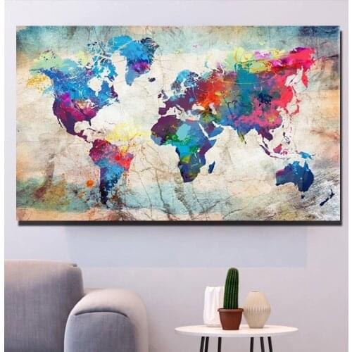 DIY Paints By Numbers Multicolored map 60x150cm Art Pictures Coloring Decorative Canvas Wall Artcraft Oil Painting By Number