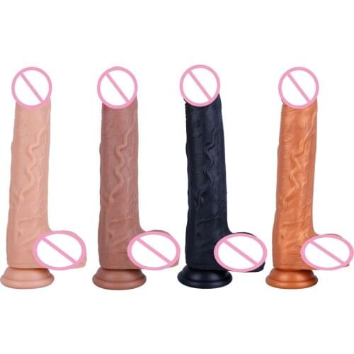 Double Layer Silicone Realistic Penis With Suction Cup Dildo Sex Toy For Women G Spot Stimulator Female Masturbation Sex Product