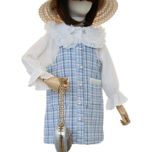 Baby Girls Elegant Princess Tweed Party Dress for Girl Kids Dress Toddler Dress Children