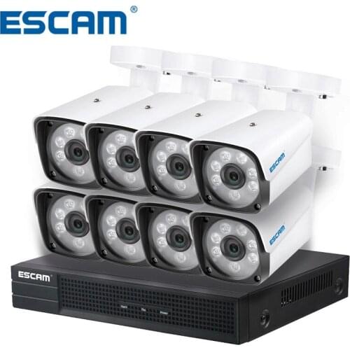 ESCAM PNK002 HD 1080P 8CH POE NVR Security Camera System IR LED IP Camera ONVIF