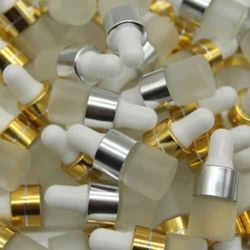 50pcs/lot 1ml 2ml 3ml 5ml Perfume Essential Oil Bottles Frosted Glass Dropper Bottle Jars Vials With Pipette For Cosmetic