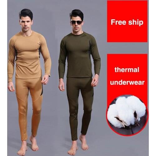 Hot Sale 2020 New Thermal Underwear For Men Long Johns Winter Male Thermo Shirt+pants Set Warm Thick Fleece Size S-XXXL
