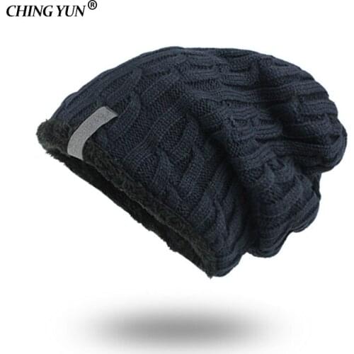 CHINGYUN Men Women cotton cap Knitted Hat Winter Beanies Men Caps Bonnet Plain Warm Winter Outdoor Hats For Street Fashion f031