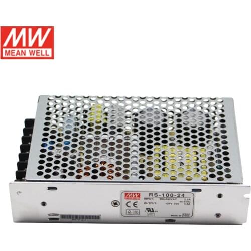 MEAN WELL RS-100-24 108W 24V Switching Power Supply 110V/220V AC to 24V DC 4.5A Power Unit 5G Viberation Transformer