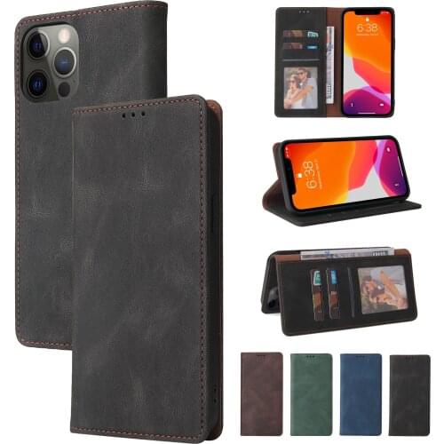 Flip Leather Wallet Case For iPhone 11 12 Pro Max 12 Mini XS Max X XR 8 7 6 6S Plus SE 2020 Card Holder Protect Cover Funda