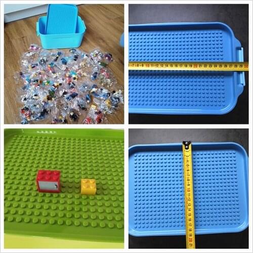 Mini Action Figures Base Plate Bricks Boxes Juguetes Compatible City Plastic Storage Box Blocks Toys with 20*28 Dots Cover