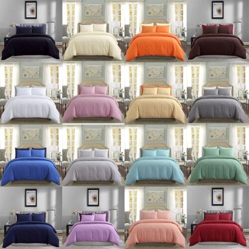 Fashion Solid Color Duvet Cover Set Super Soft Bedding Set Brushed Cloth Quilt Cover Pillowcase 3Pcs/Set