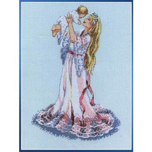 Janl 15-206 Mom and child 28-37 Counted Cross Stitch 11CT 14CT 18CT DIY Chinese Cross Stitch Kits Embroidery Needlework Sets