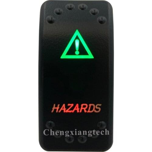 12v 24v, On Off, Up Green & Down Red Led Backlit - Hazards - Laser Rocker Switch for Car Boat Truck Bus Push Switch