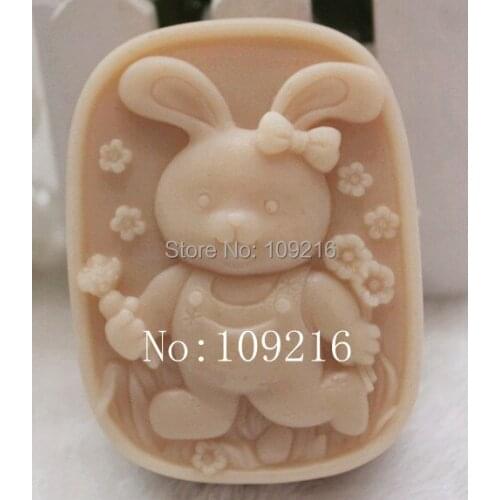 Wholesale!!!1pcs Rabbit (zx9999) Silicone Handmade Soap Mold Crafts DIY Mould