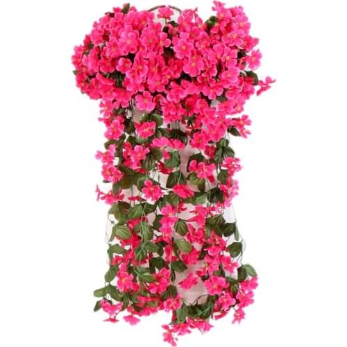 Orhcid vine wisteria Violet silk flowers vine Artificial Wall hanging Flowers Orchid Violet Vine Rattan Home Balcony decoration
