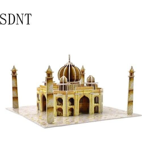 Taj Mahal Building Cardboard 3D Puzzle Kids Toys Game Hobby DIY World Famous Attractions Model Kits Childrens Educational Toys