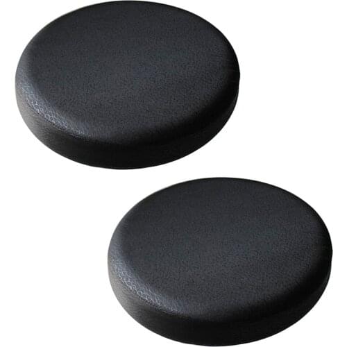 2Pcs Black Chair Cover 35x10cm Removable Bar Stool Replacement Cover Round Chair Seat Cover Protector Desk Salon Sleeve