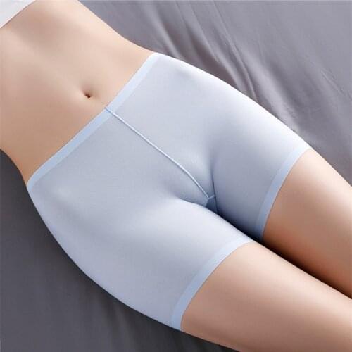 Women Boyshort Summer Safety Short Ice Silk Underpant Seamless Vent holes Cool Female Boxer Shorts Under Skirt Cozy Sexy Pants