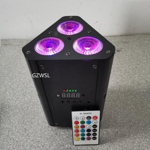 Wedding 3x18w RGBWA+UV IR remote control wireless par uplight dmx battery powered led stage light3X18W RGBWA+UV 6 IN 1 Remote