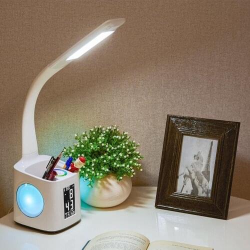 LED Desk Lamp Touch Control 3 Levels Dimmable Eye-caring LED Table Lamp With USB Charging Port Pen Holder LCD Display For Study
