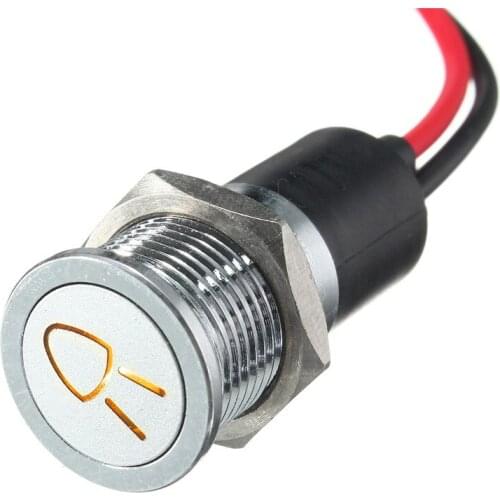 14mm 12V LED Lights Lamps Dash Panel Warning Indicators IP67 Waterproof For Bike Car Van Lorry Boat Side Marker Clearance Style