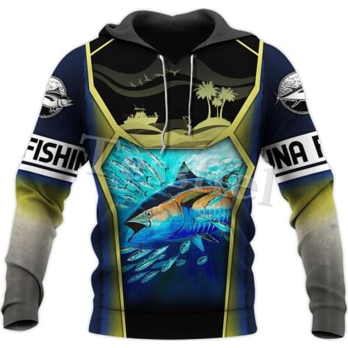 Tessffel 3D Printed Beautiful TUNA Fishing Animal New Fashion Mens Sweatshirt Harajuku Funny Fish Zip Hoodies Pullover Style-4