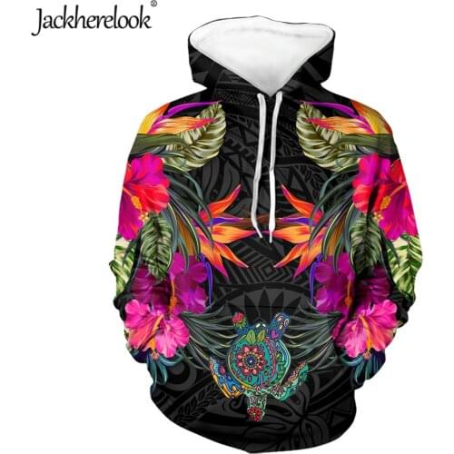Jackherelook Womens Oversize Hoodies Hawaii Turtle Polynesian Tribal Hibiscus Plumeria Brand Design Long Sleeve Sweatshirt Mujer