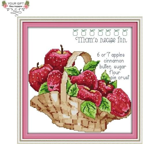 Your Gift Counted and Stamped Sweet Apple Basket Needlework Needlepoint Embroidery DIY Cross Stitch kits for Home Decor J141