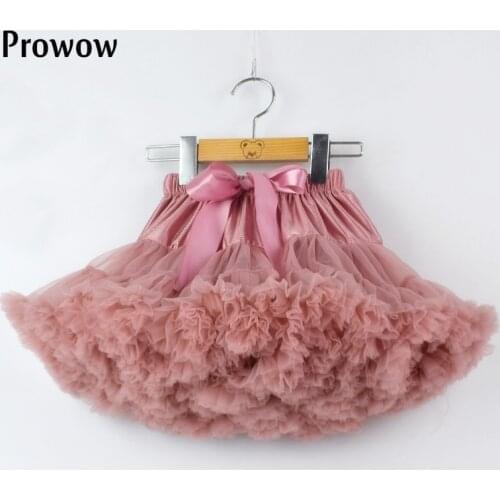 HOT Girls Tutu Skirts Solid Fluffy Tulle Princess Ball Gown Pettiskirt Kids Ballet Party Performance Skirts for Children W-PP001