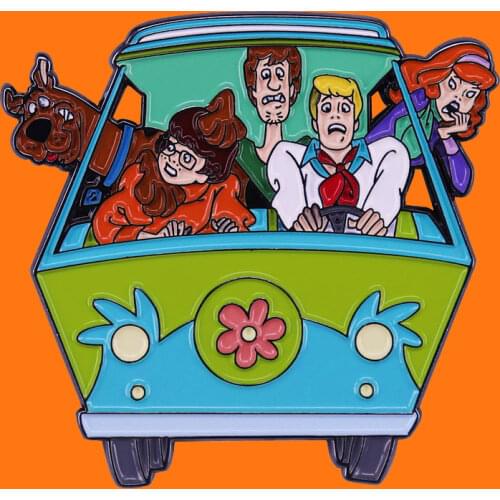 Hilarious Minibus Metal Cartoon Brooch Cute Puppy Enamel Pins Children Fashion Boutique Gift Backpack Hat Bag Decorate Badges