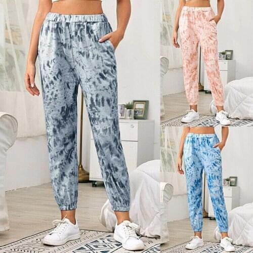 Womens Ladies Trousers Casual Tie dye Bottom Jogging Joggers Active Gym Pants