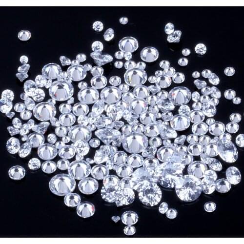200pcs 0.8~4mm And Mix Size 5A White Round Machine Cut Lab Created Loose Cubic Zirconia CZ Stone Synthetic Gems For Jewelry DIY