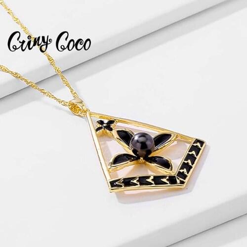 2020 Cring Coco Female Fashion Hawaiian Style Necklaces for Women Flower Luxury Enamel Ingenious Design Dangle Pendant Jewellry