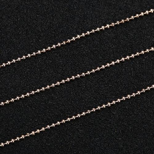 5Meters/lot Rose Gold Copper 1.2mm 1.5mm 2mm Ball Bead Chains Round Beads Chains for DIY Necklace Bracelet Jewelry