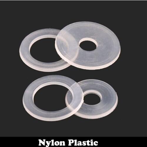 60pcs M18 M18*27*1 M18X27X1 Clear Nylon Plastic Plain Gasket Transparent Insulating Flat Washer