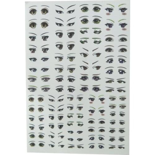 DIY Accessories 5Sheets Water Stickers Eyes Water Decals for Doll Clay Craft Making Clay Decals Mold Accessories - Clay Paper