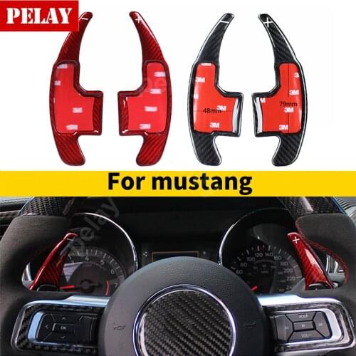 Car Accessory Carbon Fiber steering wheel DSG paddle shifters for Ford Mustang EcoBoost GT GT500 Shelby GT 350 Paddle Gearbox