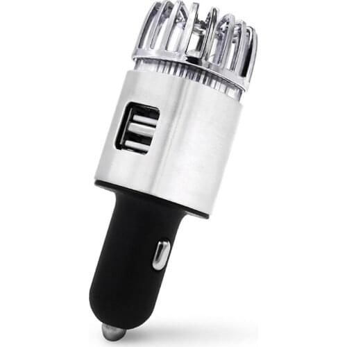 Car Air Purifier Ionizer Purifier with Dual USB Charger and Ionic Air Freshener Air Cleaner portable