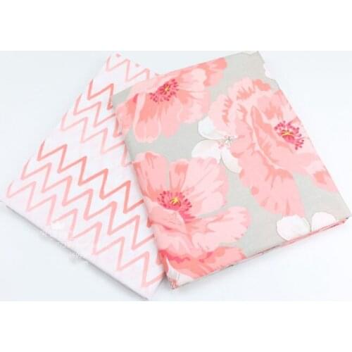 50*235cm Flower Printed Cotton Floral Fabric For Dress Sewing Headband Cushions Blanket Doll Clothes Scrapbook DIY Cloth D30