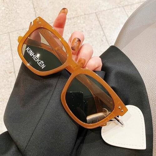 Caramel retro small red book with the same letter sunglasses fashion ladies small box slim sunglasses woman square sunglasses