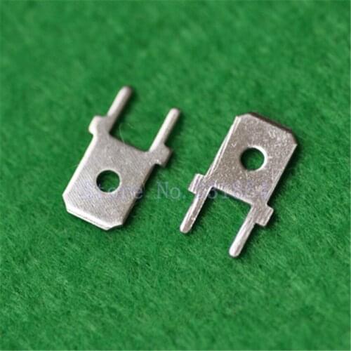 6.3mm Terminals Solder Pins PC Boards Welded Terminals Insert Weld Plates Wire Plating Material Copper Plating 500pcs