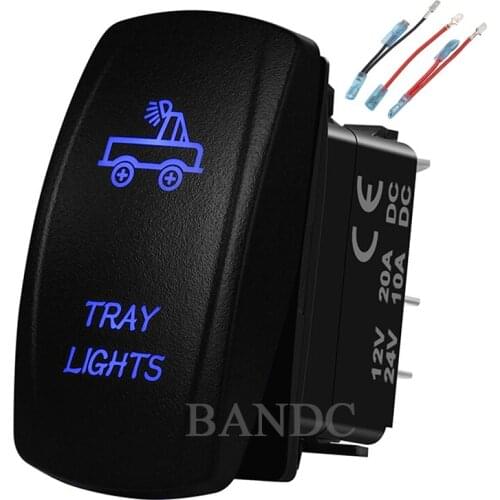 TRAY LIGHTS Rocker Switch，Laser-Etched 5P On-Off SPST Led Light Button for Car Boat ARB NARVA，Car Accessories，Jumper Wires