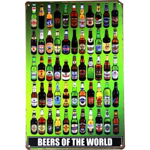 Metal Craft Beers of the world Painting Vintage kitchen wall decor