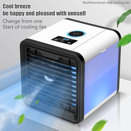 Mutifunctional Mini Cooling Fan Air Cooler 7 Colors LED USB Personal Space Cooler Fan Car Air Conditioner Refrigeration Fan