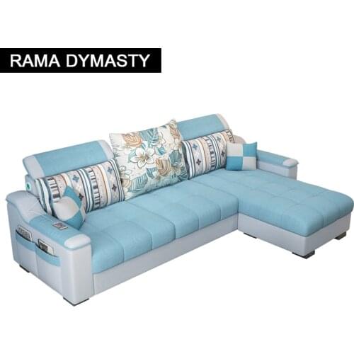 Fashion sofa blue fabric sofa high quality living room furniture living room sofa comfortable set fabric sofa