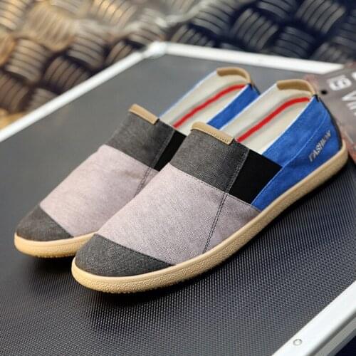 2021Simple Men Flats Plimsolls Retro Style Canvas Casual Shoes Men Espadrille Fisherman Shoes Plus Size Alpargatas Hombre rty6