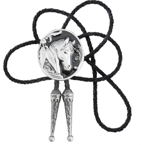 Western Oval Zinc Alloy Horse Men Bolo Tie Fashion Metal Neck Tie Bowtie For Cowboy Bolo Tie Fashion Apprael Accessories
