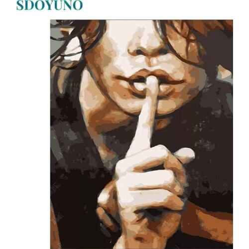 SDOYUNO 60X75cm Painting By Numbers DIY Picture Paint By Number Keep quiet Digital Painting On Canvas Figure Home Decor Wall Art
