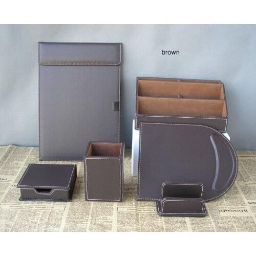 6PCS/set office desk stationery organizer set holder A4 conference mouse pad card stand note paper case desk accessories TZ014