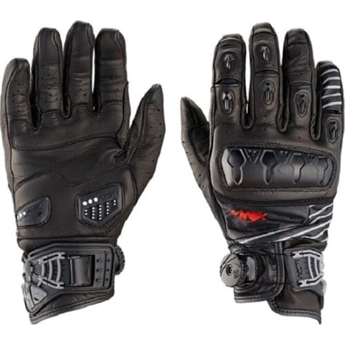 2019 New KNOX ORSA genuine full leather top short paragraph motorcycle racing gloves / motorbike glove Black V14