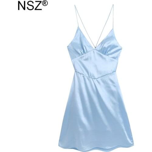 Синие летние платья NSZ China At AliExpress